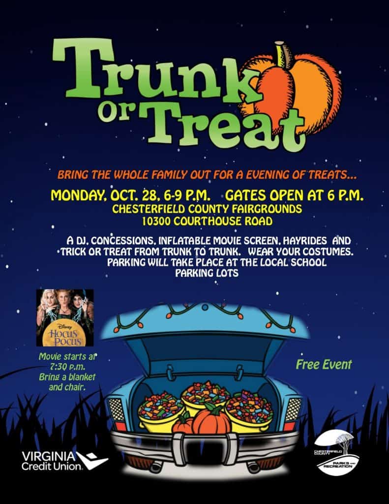 Chesterfield Trunk treat Enjoying RVA and all it has to offer!