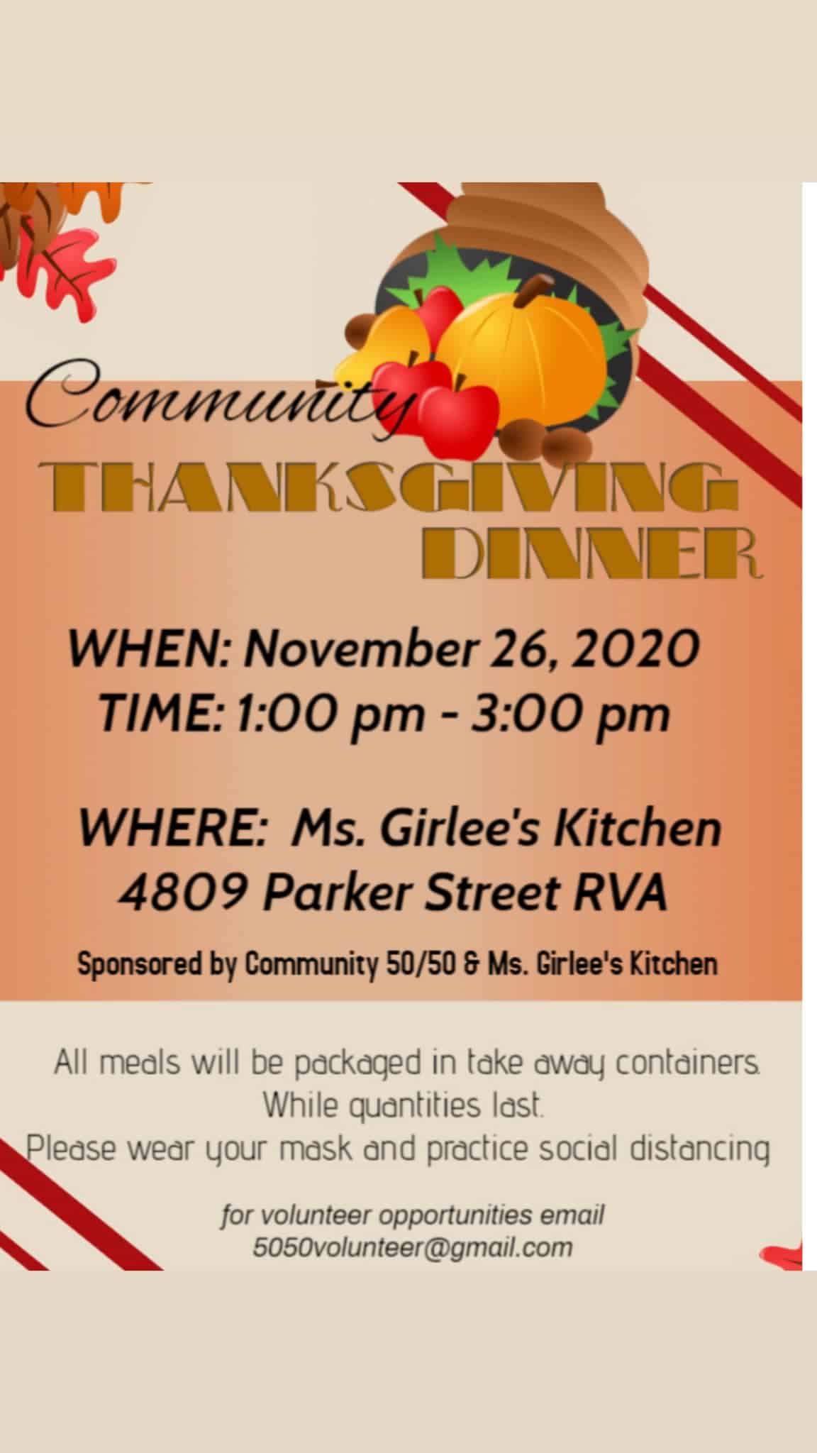 Free Thanksgiving Meals For Those In Need Around Richmond Enjoying Rva And All It Has To Offer