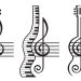 Black and white drawing of musical staff