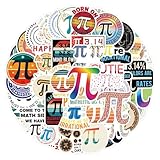 55 Pcs Pi Day Stickers Math Sticker Happy Pi Day Decals International Day of Mathematics Science Lapel Stickers Π Day Accessories Decoration for Math Party Gift (Multicolour-A)