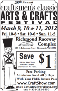 Ticket Discounts: Craftsmen's Classic Art & Craft Festival 2012